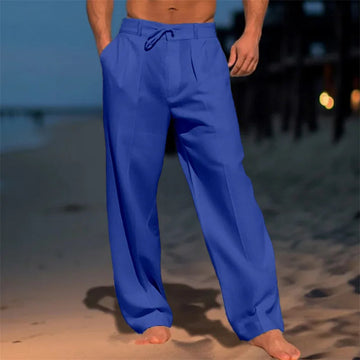 AIDASE  -  Men's Linen Long Pants Summer Beach Shorts Front Pockets Solid Color Breathable Casual Daily Vacation aidase-shop